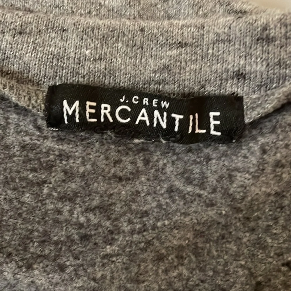 J Crew Mercantile women’s large sweatshirt top grey ruffle long sleeve essential